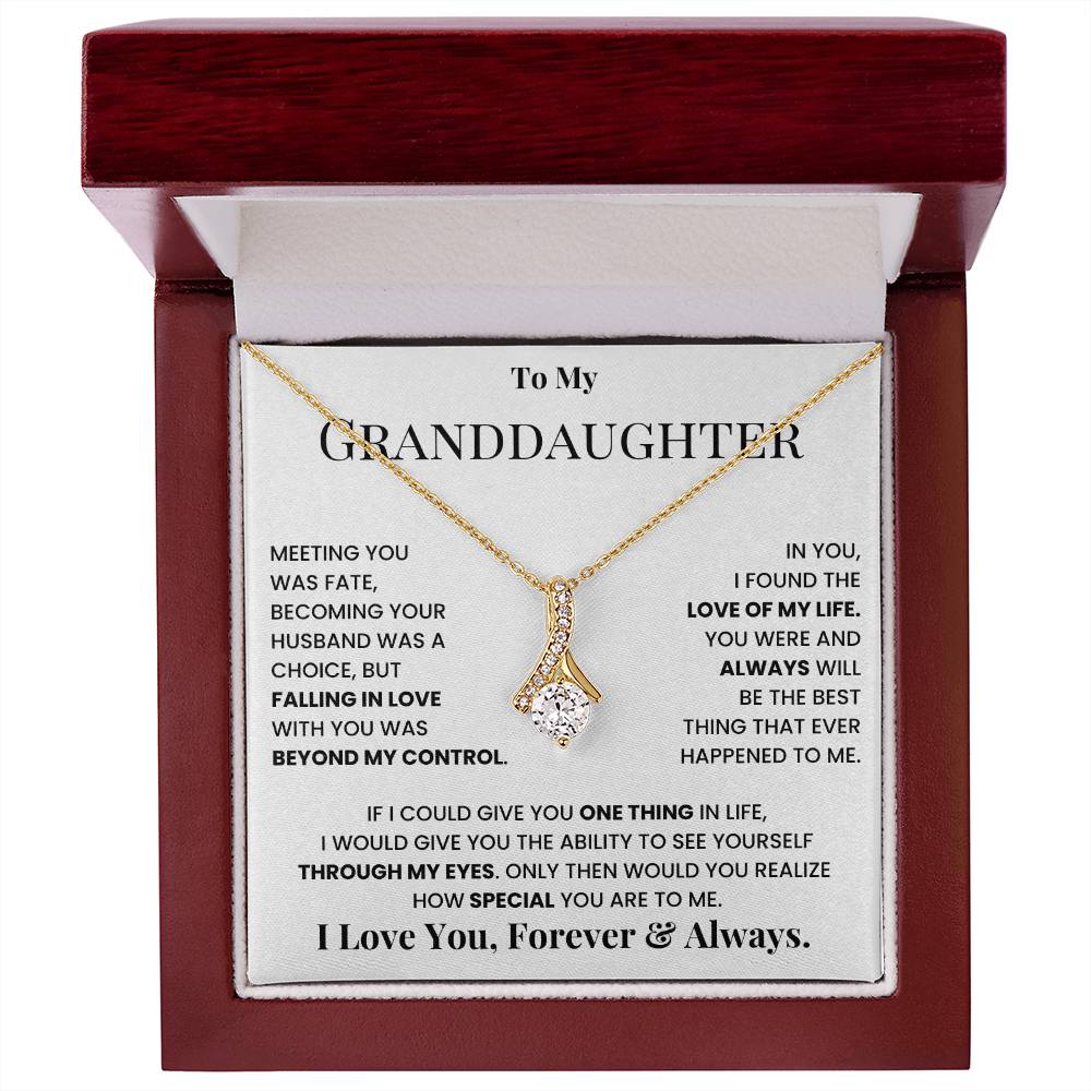 To my granddaughter, I love you, forever and always